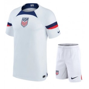 Spojené státy Dětské Domácí dres komplet MS 2022 Krátký Rukáv (+ trenýrky)